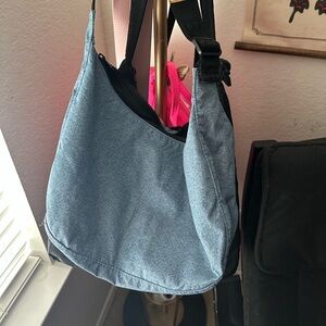 Baggu Digital Denim Medium Crescent Crossbody